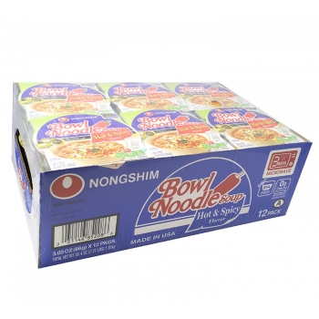 Nong Shim Bowl Noodle Soup Hot&Spicy 12cup/box