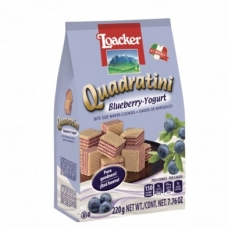 Loacker Quadratini Wafer Cookies Blueberry 220g