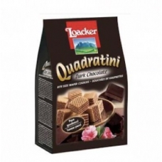 Loacker Quadratini Wafer Cookies Dark Choco 220g