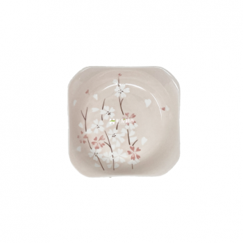 8”Sakura Square Plate-Pink Cherry Blossom
