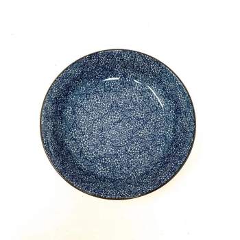 Ceramic Blue Grid Plum Blossom 7 Inch Dish