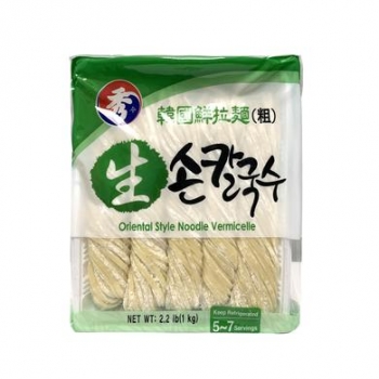 Show Brand Korean Fresh Ramen  Noodle Thin Noodle green Bag 1kg